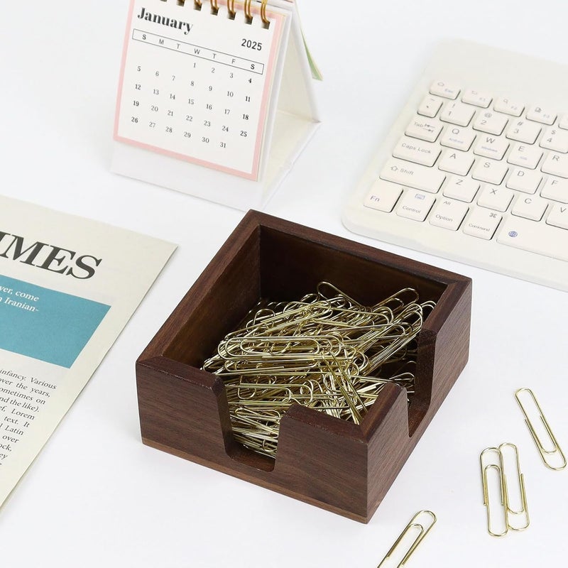 MultiBey Wooden Double Opening Sticky Note Holder, Black Walnut Self-Sticky Note Pads Holder, Wood Post it Note Dispenser Sticky Memo Holder Paper Dispenser Desk Accessory for Office Home - Image 2